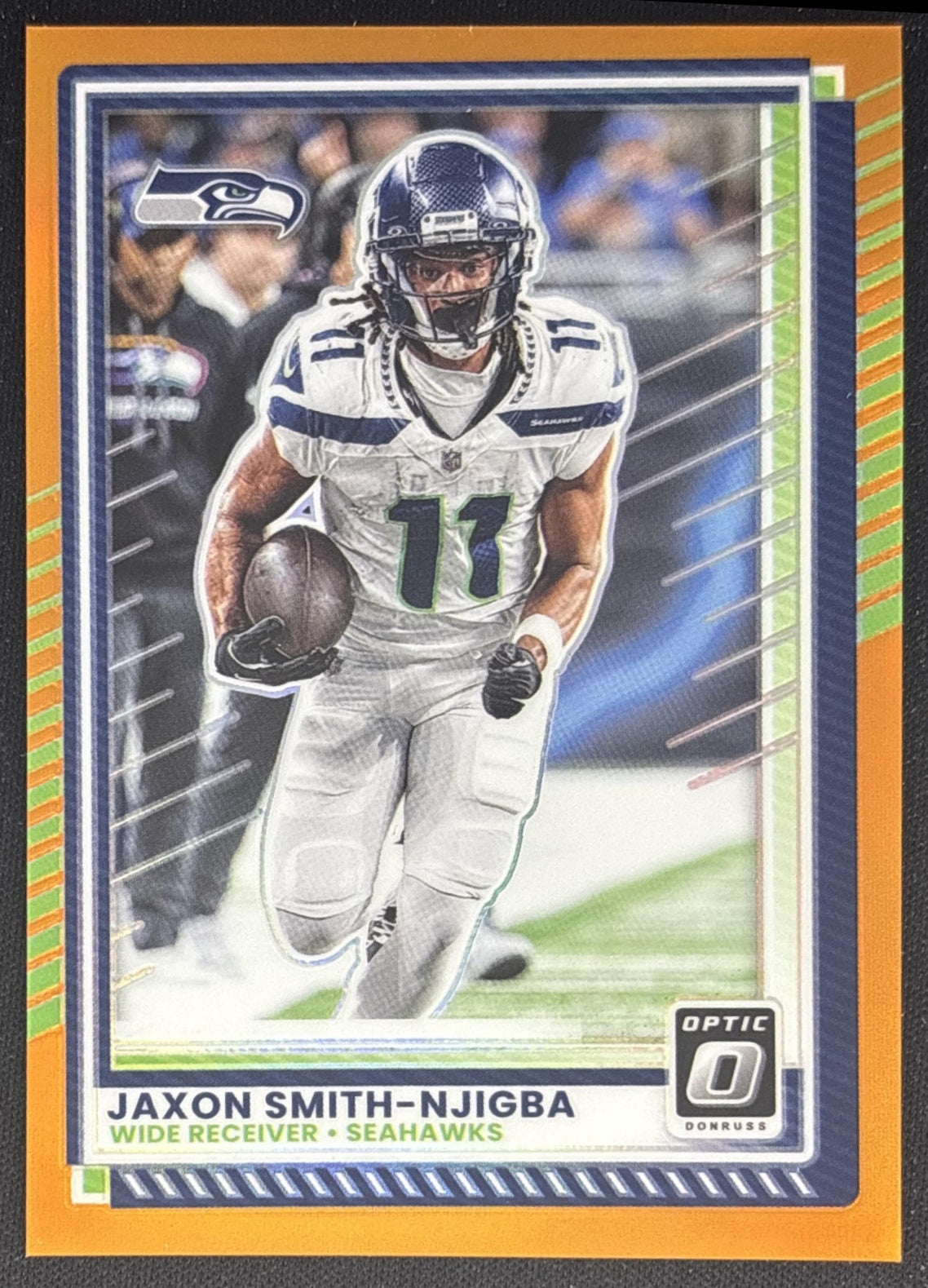 Jaxon Smith-Njigba 2025 Panini Donruss Optic Orange Prizm /299 Seahawks front