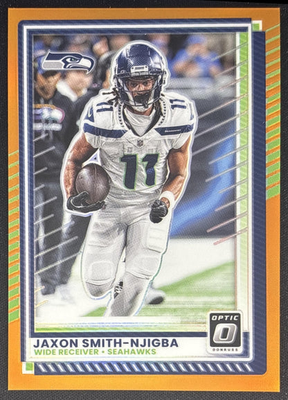Jaxon Smith-Njigba 2025 Panini Donruss Optic Orange Prizm /299 Seahawks front