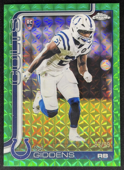 DJ Giddens 2025 Topps Chrome Rookie Green Geometric Refractor /99 Colts