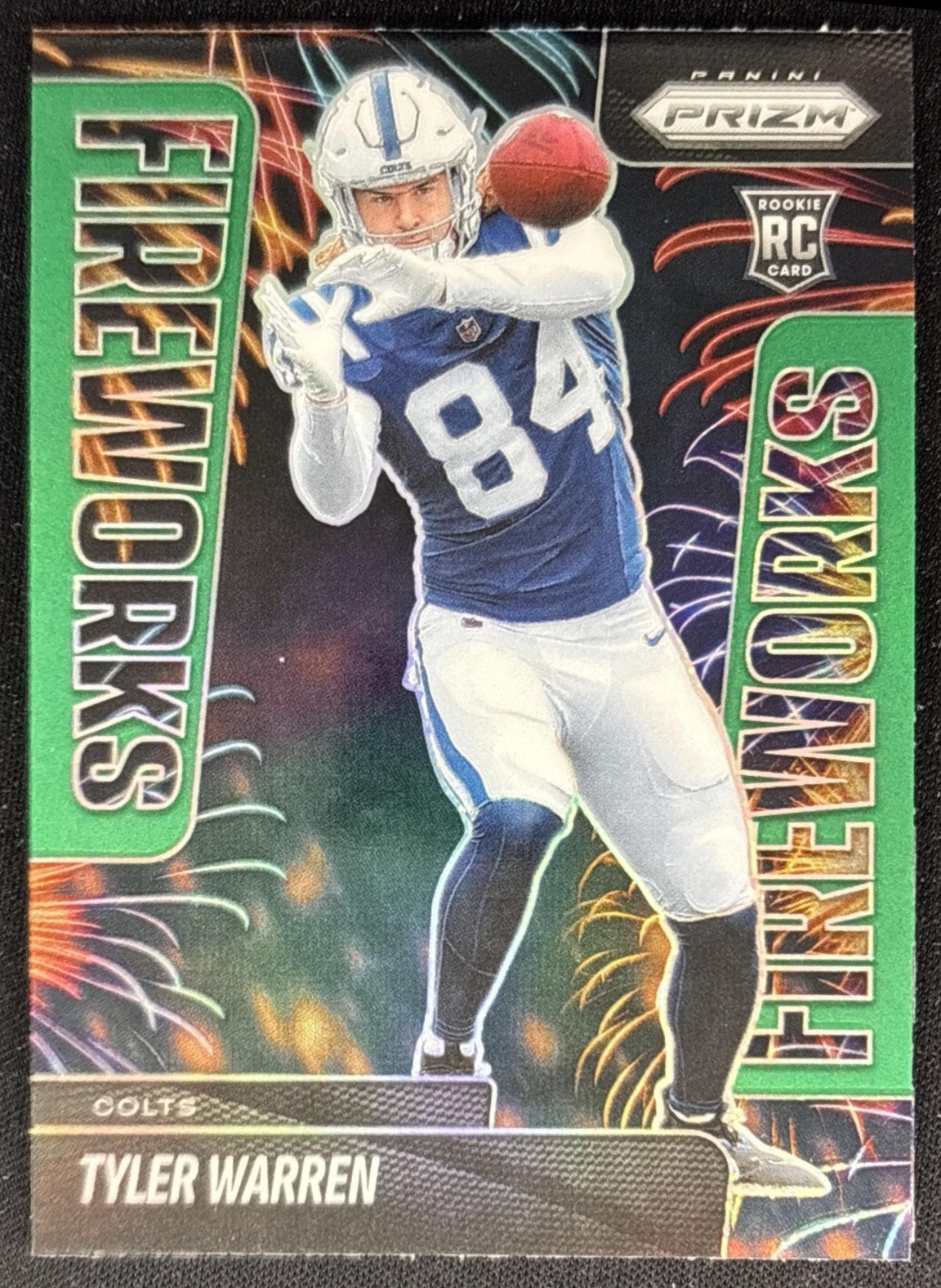 Tyler Warren 2025 Panini Prizm Fireworks Green Colts Sports Trading Cards