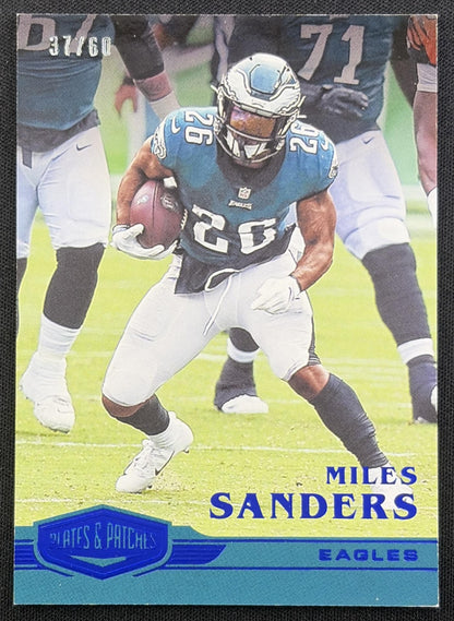 Miles Sanders 2020 Panini Plates & Patches Blue /60 Eagles