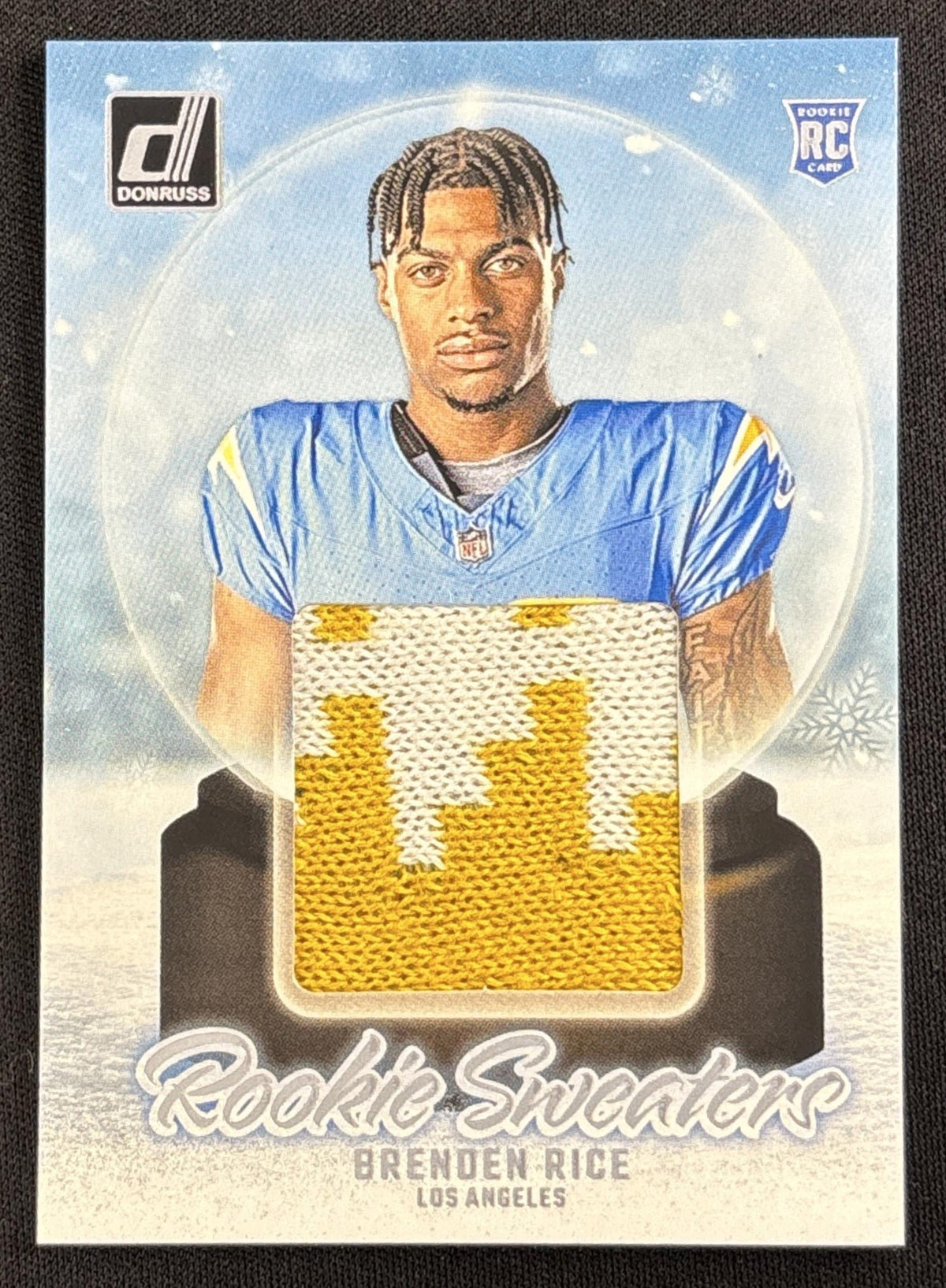 Brenden Rice 2024 Panini Donruss Rookie Holiday Sweater Chargers