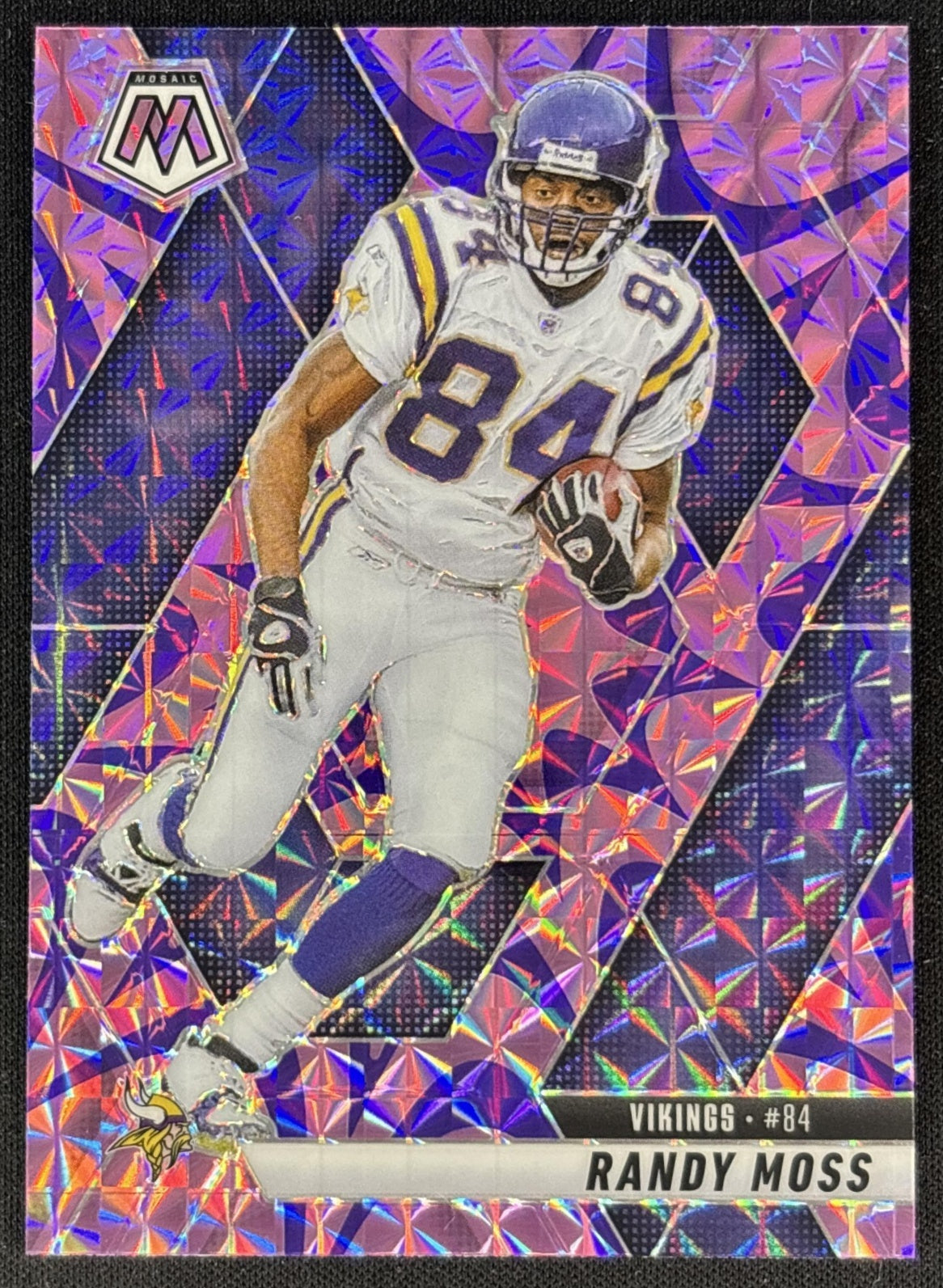 Randy Moss 2025 Panini Mosaic Reactive Purple Prizm Vikings