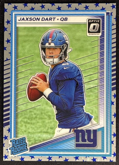 Jaxson Dart 2025 Panini Donruss Optic Rated Rookie Stars Prizm Giants