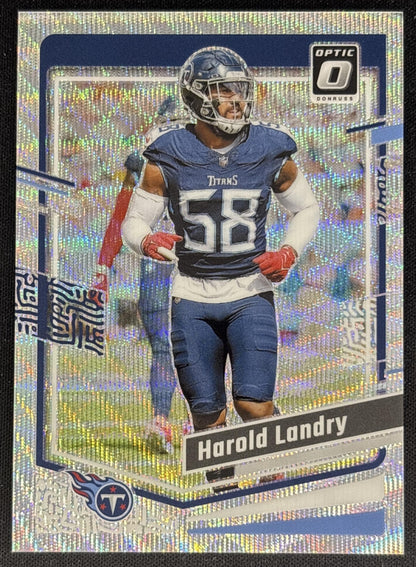 Harold Landry 2023 Panini Donruss Optic Wave Prizm /300 Titans front