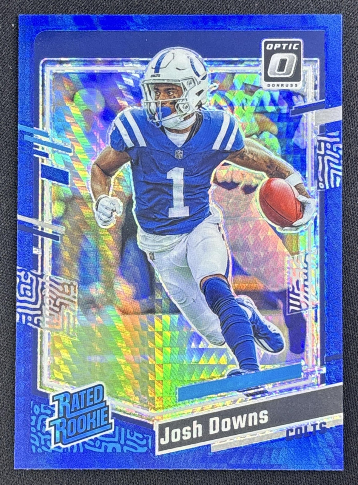 Josh Downs 2023 Panini Donruss Optic Blue Hyper Prizm Colts