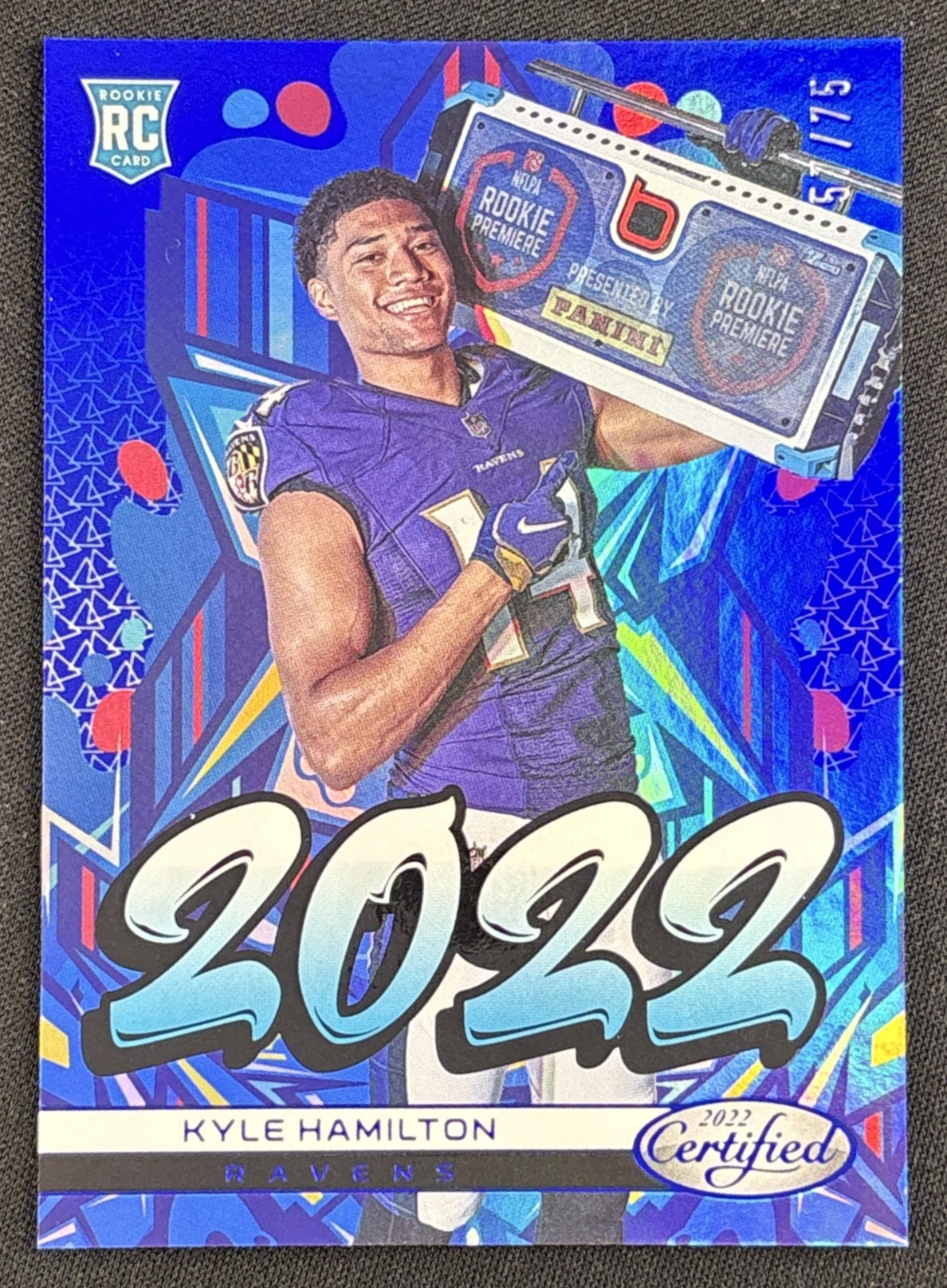 Kyle Hamilton 2022 Panini Certified Mirror Blue /75 Ravens