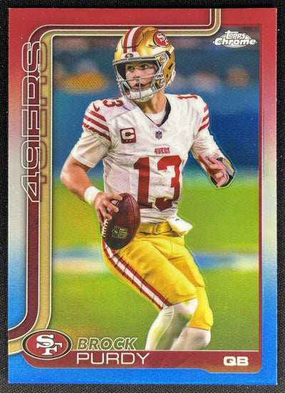 Brock Purdy 2025 Topps Chrome Red/White/Blue Refractor 49ers