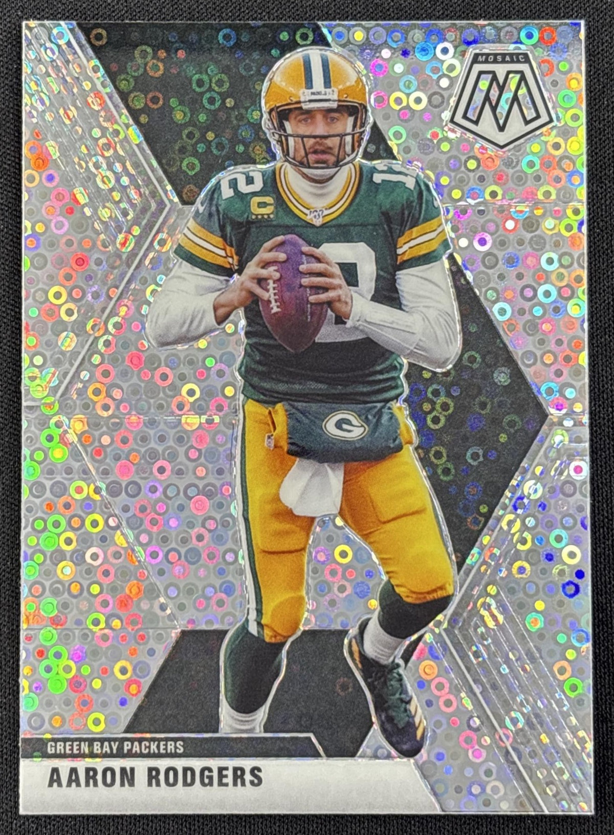 Aaron Rodgers 2020 Panini Mosaic No Huddle Prizm Silver Packers