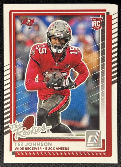 Tez Johnson 2025 Panini Donruss Rookies & Highlights Buccaneers Sports Trading Cards