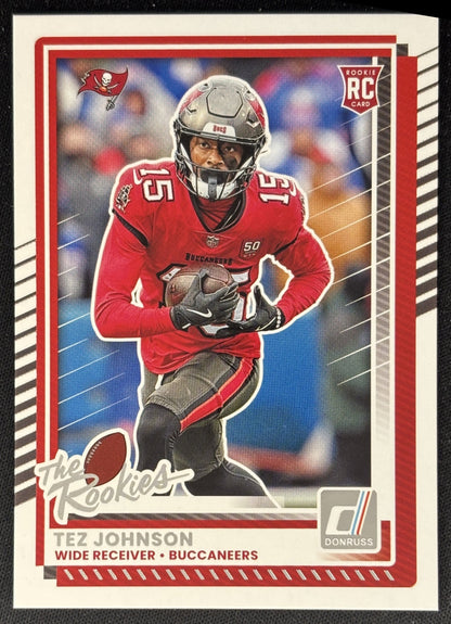 Tez Johnson 2025 Panini Donruss Rookies & Highlights Buccaneers Sports Trading Cards