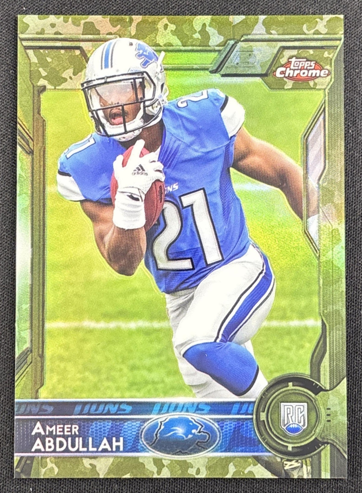 Ameer Abdullah 2015 Topps Chrome Camo Refractor /499 Lions