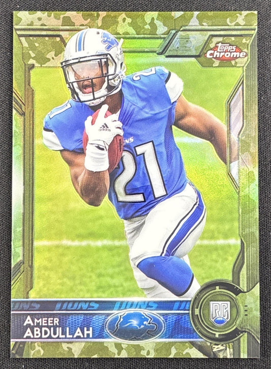 Ameer Abdullah 2015 Topps Chrome Camo Refractor /499 Lions