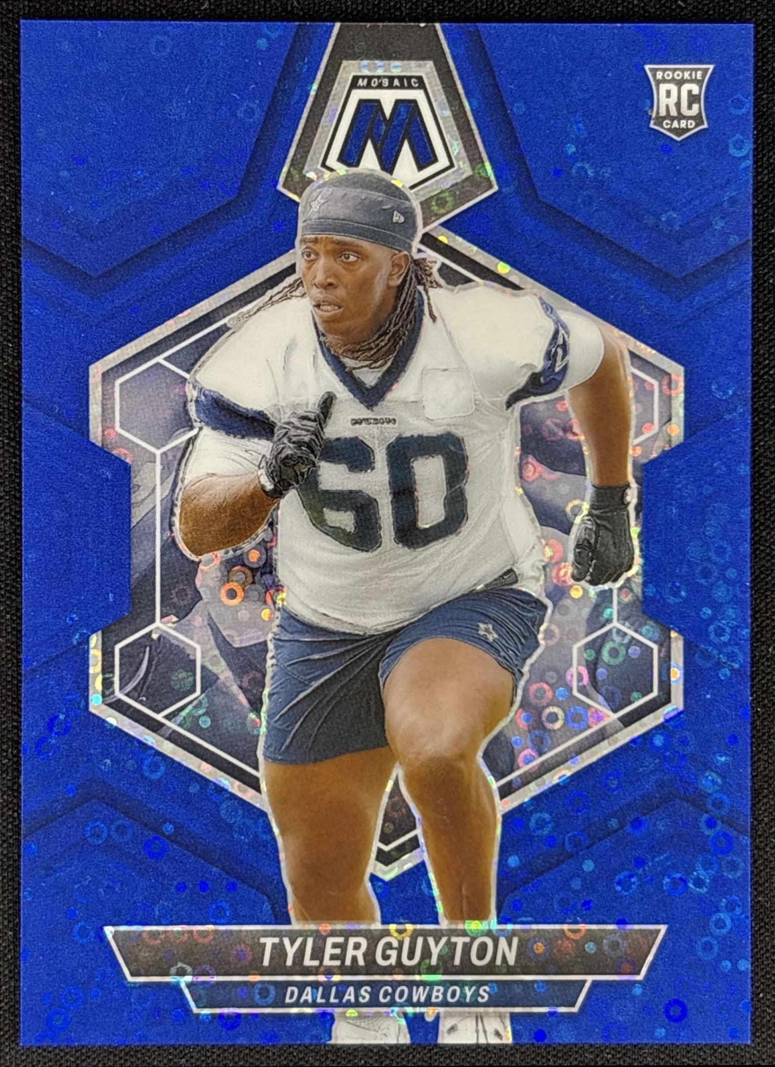 Tyler Guyton 2024 Panini Mosaic No Huddle Blue Prizm /75 Cowboys