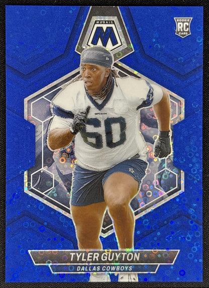 Tyler Guyton 2024 Panini Mosaic No Huddle Blue Prizm /75 Cowboys