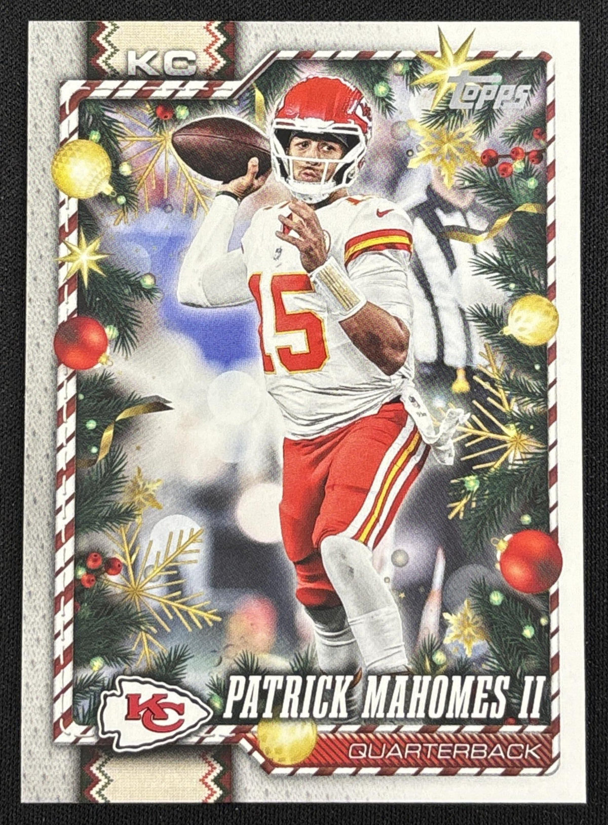 Patrick Mahomes II 2026 Topps Holiday Back Variation Chiefs Sports Trading Card