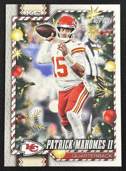 Patrick Mahomes II 2026 Topps Holiday Back Variation Chiefs Sports Trading Card