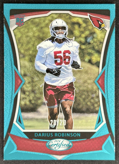 Darius Robinson 2024 Panini Certified Rookies Teal Mirror FOTL /20 Cardinals
