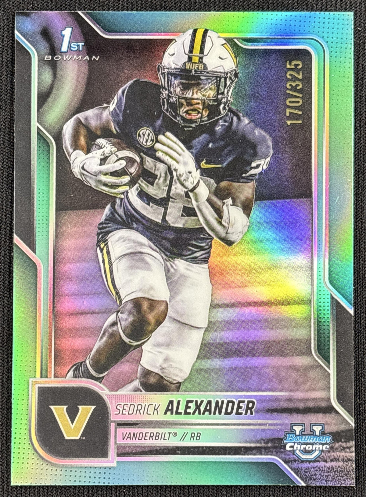 Sedrick Alexander 2025 Bowman Chrome University Prospects Aqua Refractor /325 Commodores