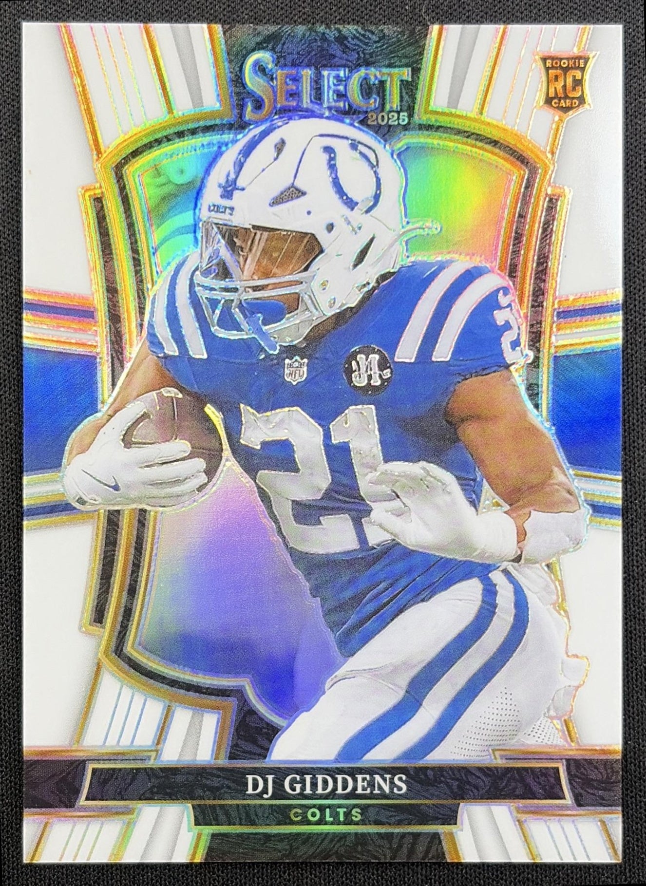 DJ Giddens 2025 Panini Select Premier Level White Prizm /35 Colts