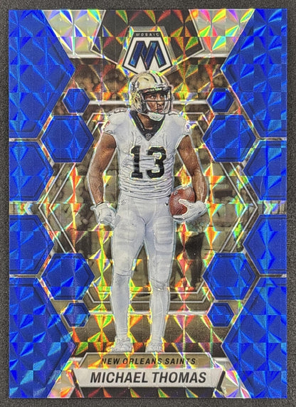 Michael Thomas 2023 Panini Mosaic Blue Mosaic Prizm /99 Saints front
