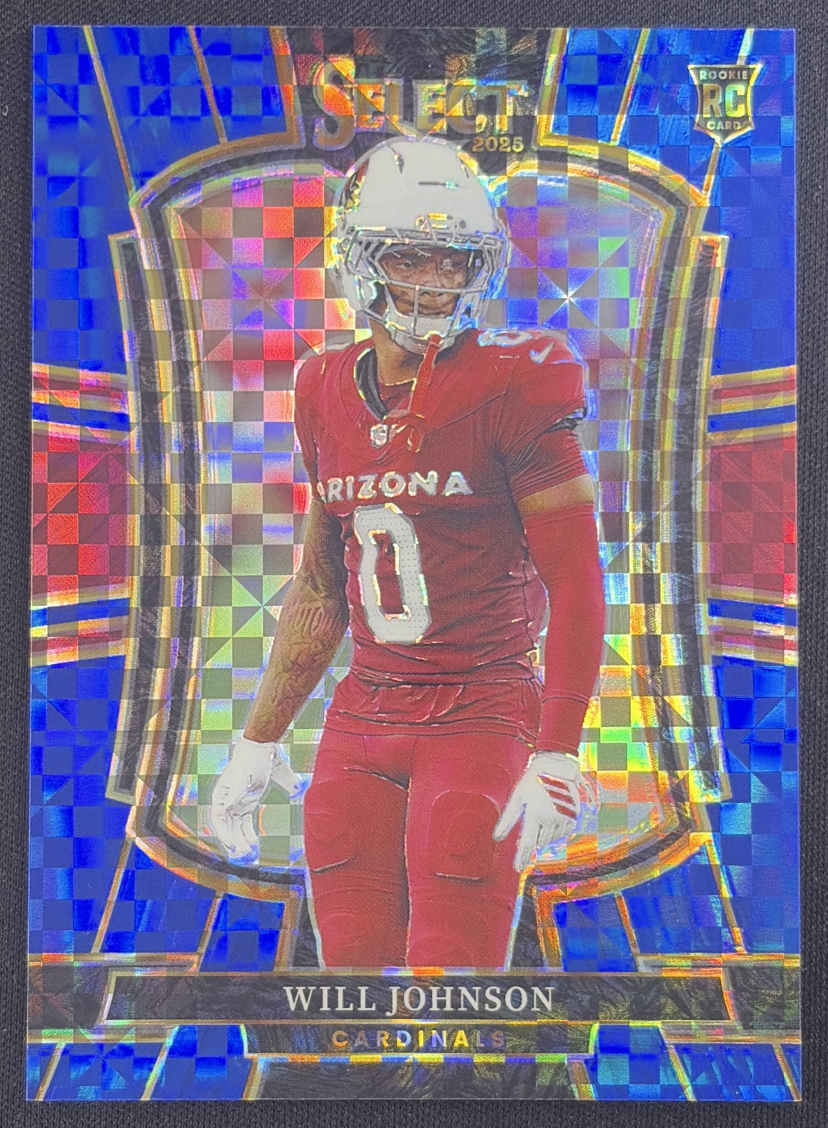 Will Johnson 2025 Panini Select Premier Level Blue Prizm /175 Cardinals