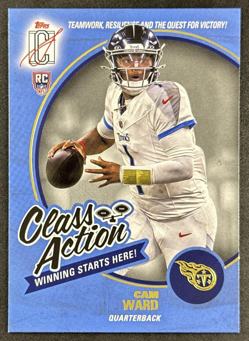 Cam Ward 2025 Topps Signature Class Action Titans front