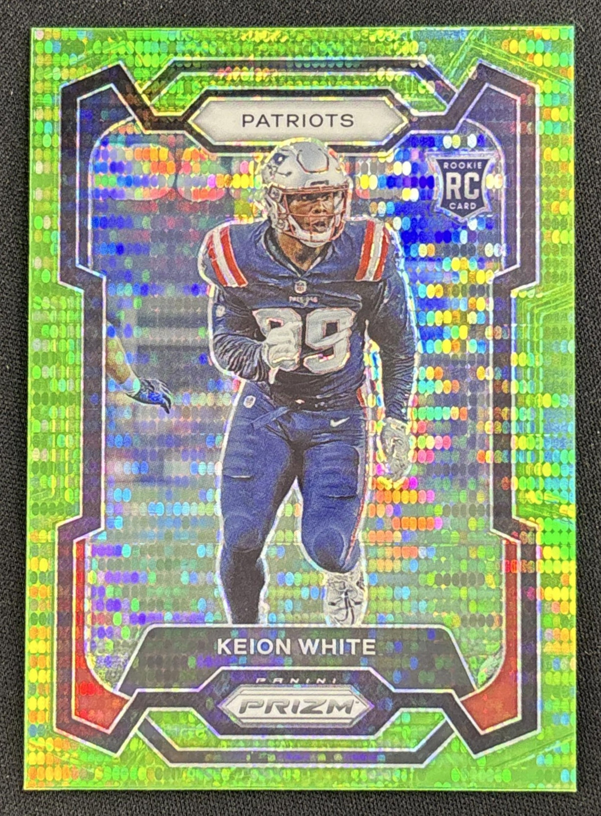 Keion White 2023 Panini Prizm Neon Green Pulsar Patriots
