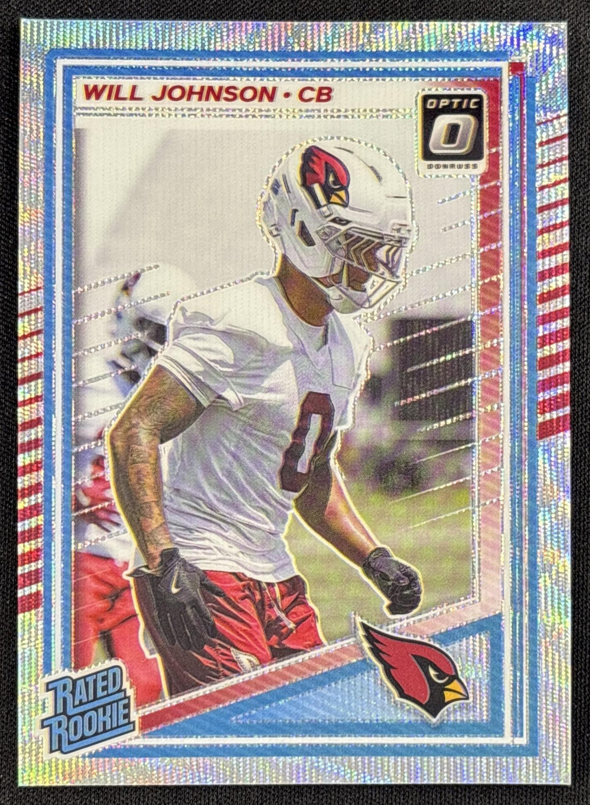 Will Johnson 2025 Panini Donruss Optic Rated Rookie Wave Prizm /300 Cardinals