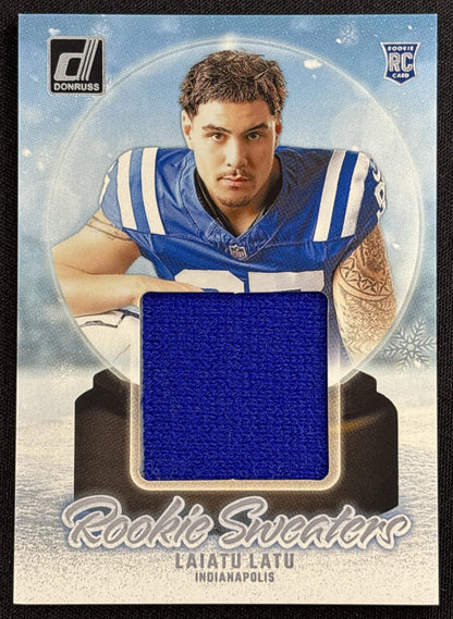 Laiatu Latu 2024 Panini Donruss Rookie Holiday Sweater Colts Indianapolis Colts