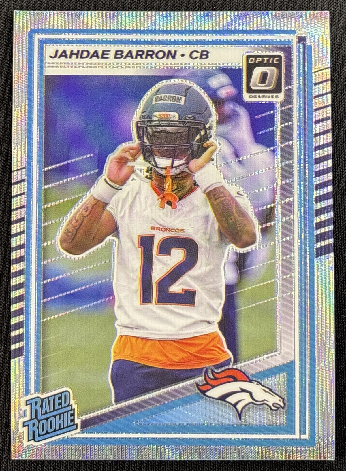 Jahdae Barron 2025 Panini Donruss Optic Rated Rookie Wave Prizm /300 Broncos