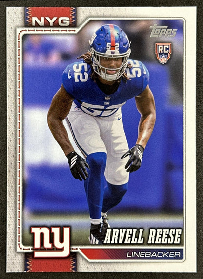 Arvell Reese 2026 Topps Flagship Rookie Giants Sports Trading Card