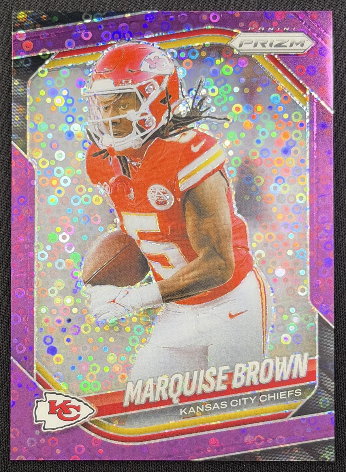 Marquise Brown 2025 Panini Prizm No Huddle Purple /75 Chiefs Kansas City Chiefs