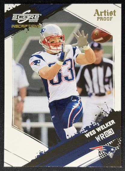 Wes Welker 2009 Panini Score Inscriptions Artist's Proof /32 Patriots Sports Trading Cards