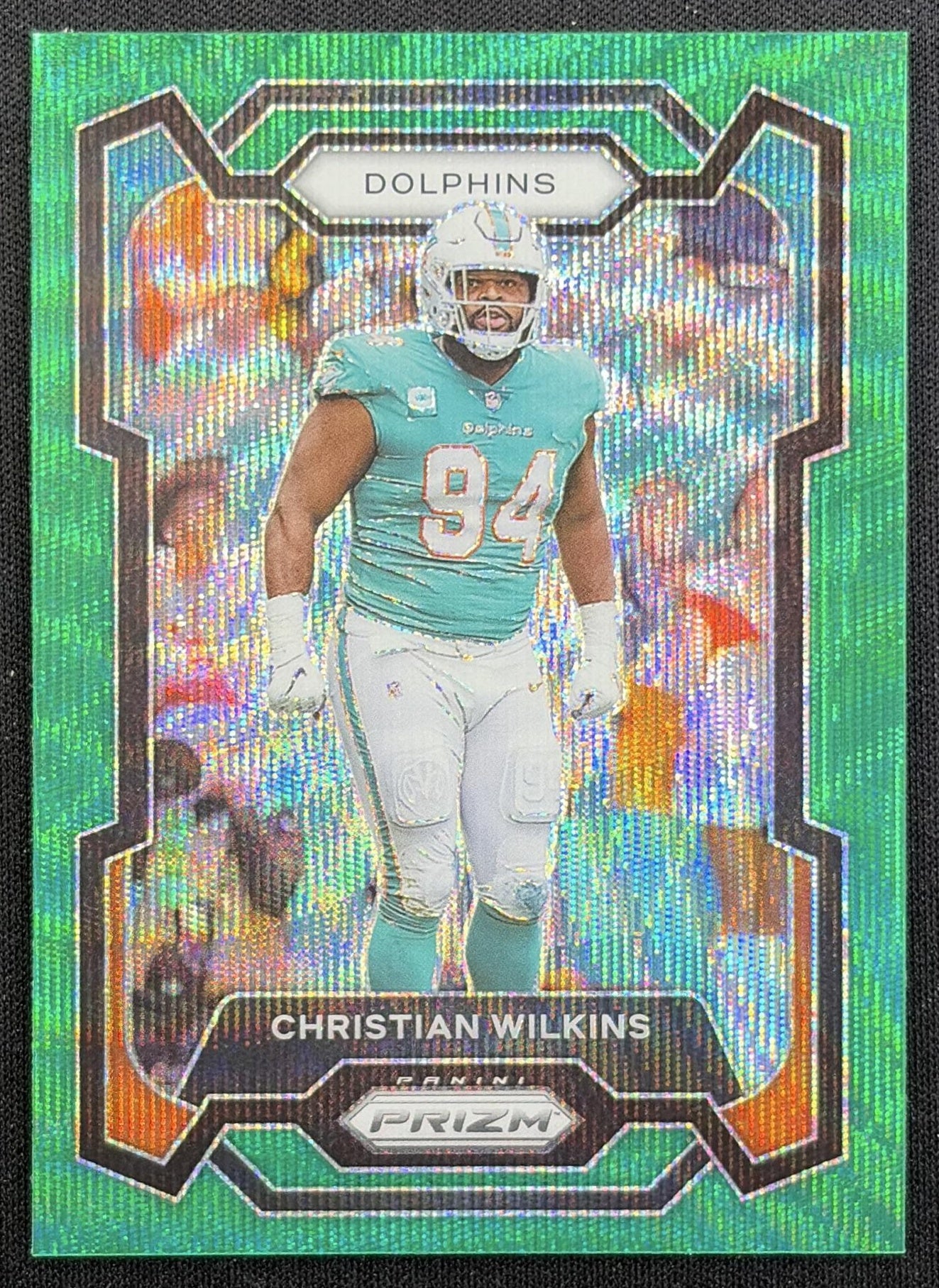 Christian Wilkins 2023 Panini Prizm Green Wave Dolphins