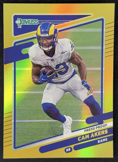 Cam Akers 2021 Panini Donruss Press Proof Premium Rams Sports Trading Card