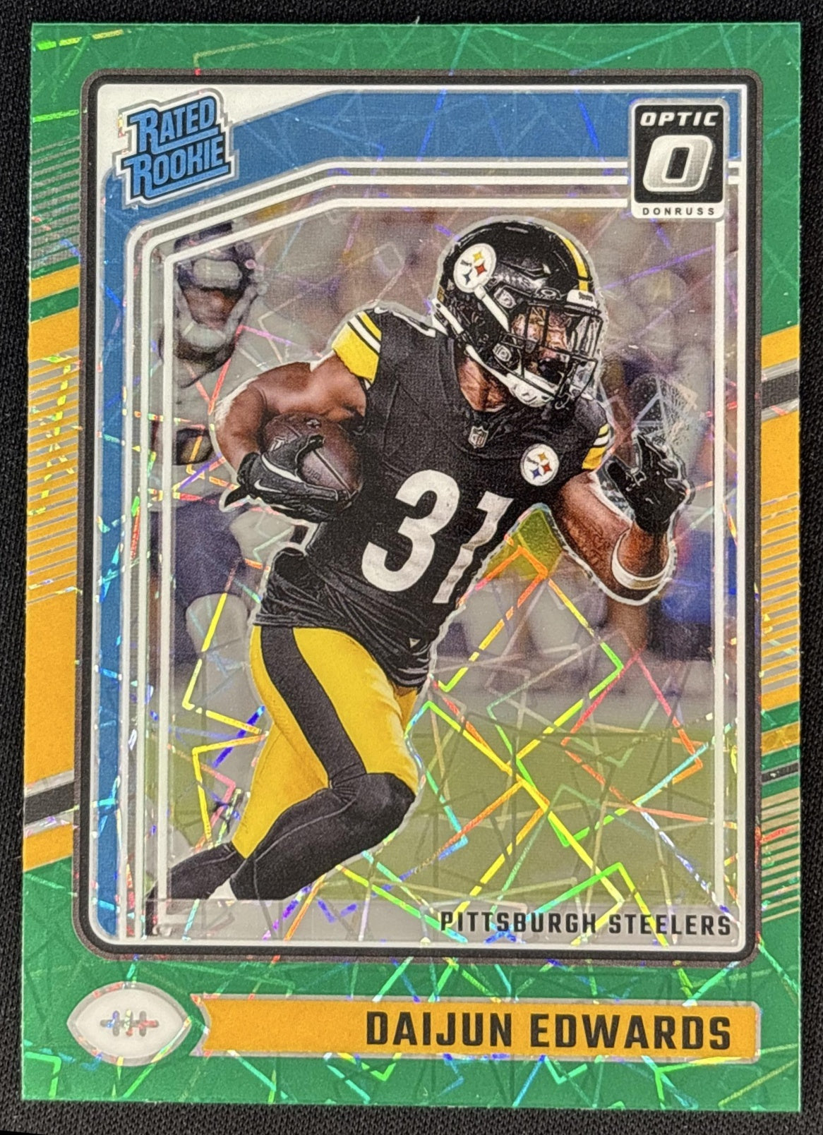 Daijun Edwards 2024 Panini Donruss Optic Green Velocity Steelers