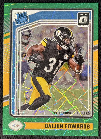Daijun Edwards 2024 Panini Donruss Optic Green Velocity Steelers