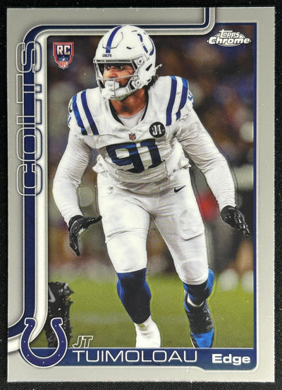 JT Tuimoloau 2025 Topps Chrome Rookie Colts Sports Trading Cards
