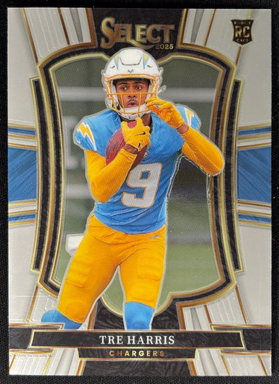Tre Harris 2025 Select Premier Level Chargers Sports Trading Card