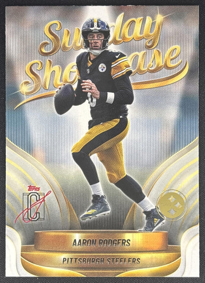 Aaron Rodgers 2025 Topps Signature Class Sunday Showcase Steelers front