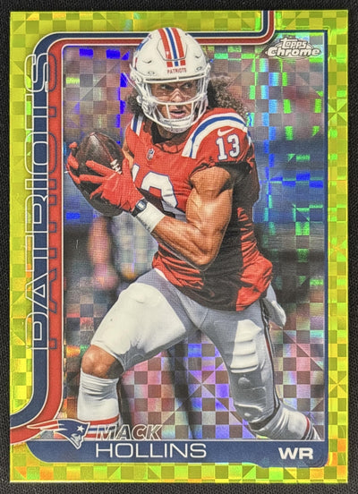 Mack Hollins 2025 Topps Chrome Lime Green X-Fractor Patriots front
