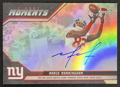 Mario Manningham 2025 Topps Finest Moments Auto Giants