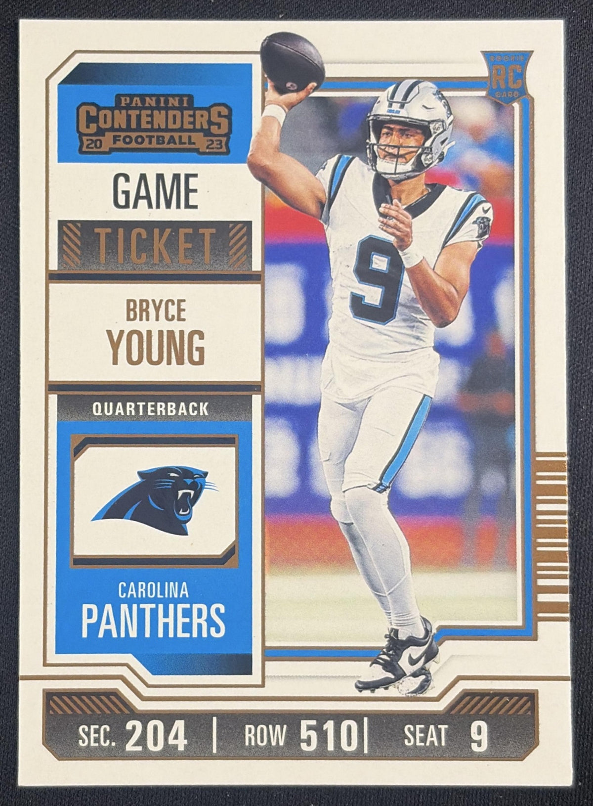 Bryce Young 2023 Panini Contenders Game Ticket Bronze Panthers Carolina Panthers