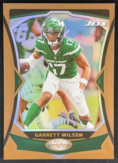 Garrett Wilson 2024 Panini Certified Bronze Mirror /275 Jets