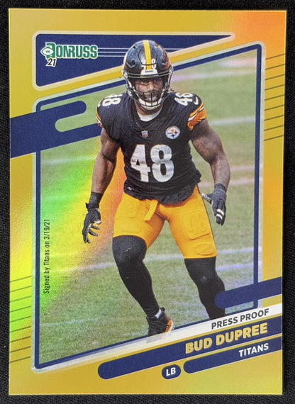 Bud Dupree 2021 Panini Donruss Press Proof Premium Titans Sports Trading Card