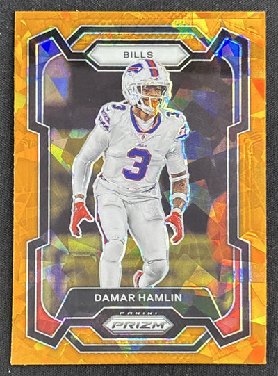 Damar Hamlin 2023 Panini Prizm Orange Ice Bills Sports Trading Card
