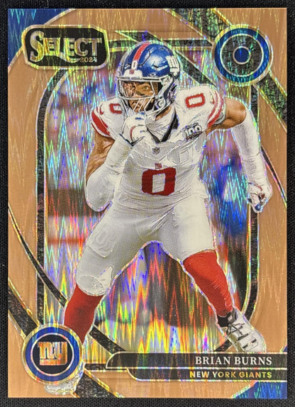 Brian Burns 2024 Panini Select Club Copper Prizm Shock /299 Giants front