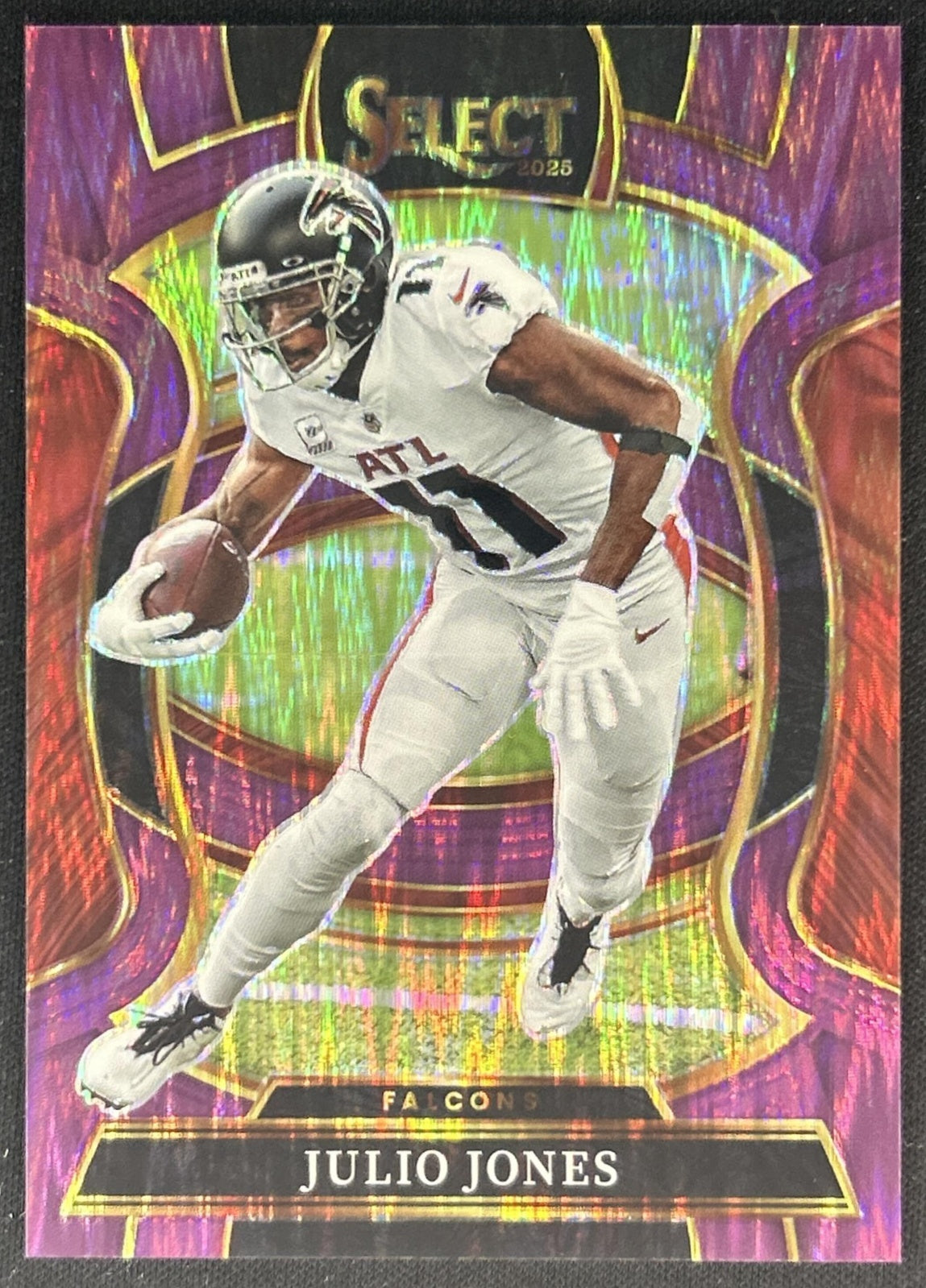 Julio Jones 2025 Panini Select Concourse Purple Prizm Shock /699 Falcons front