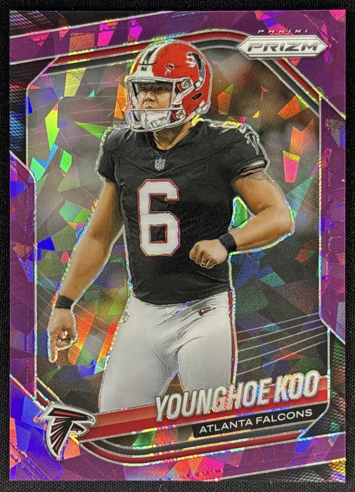 Younghoe Koo 2025 Panini Prizm Purple Ice /225 Falcons Sports Trading Card